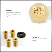 Load image into Gallery viewer, Universal 6 Speed M8 M10 M12 Ball Shift Knob 24K Gold with Red Lettering