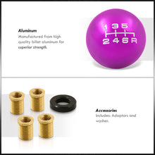 Load image into Gallery viewer, Universal 6 Speed M8 M10 M12 Ball Shift Knob Purple with White Lettering
