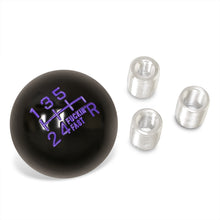 Load image into Gallery viewer, Universal 6 Speed M8 M10 M12 Fuckin' Fast Ball Shift Knob Black with Purple Lettering (Bottom Right Reverse)