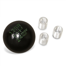 Load image into Gallery viewer, Universal 6 Speed M8 M10 M12 Fuckin' Fast Ball Shift Knob Black with Green Lettering (Top Right Reverse)
