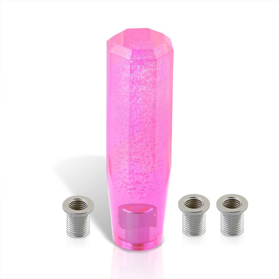 Universal M8 M10 M12 150MM Crystal Octogon Bubble Shift Knob Neon Pink