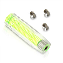 Load image into Gallery viewer, Universal M8 M10 M12 150MM Crystal Shift Knob Clear with Neon Green Stripes