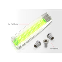 Load image into Gallery viewer, Universal M8 M10 M12 150MM Crystal Shift Knob Clear with Neon Green Stripes