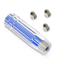 Load image into Gallery viewer, Universal M8 M10 M12 150MM Crystal Shift Knob Clear with Neon Blue Stripes
