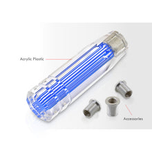 Load image into Gallery viewer, Universal M8 M10 M12 150MM Crystal Shift Knob Clear with Neon Blue Stripes