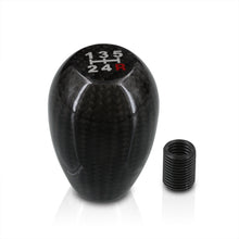 Load image into Gallery viewer, Universal 5 Speed M10x1.5 Type-R Style Shift Knob Carbon Fiber with White Lettering