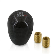 Load image into Gallery viewer, Universal 6 Speed M8 M10 M12 Type-R Style Shift Knob Carbon Fiber with White Lettering