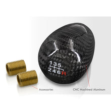 Load image into Gallery viewer, Universal 6 Speed M8 M10 M12 Type-R Style Shift Knob Carbon Fiber with White Lettering