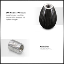 Load image into Gallery viewer, Universal 5 Speed M10x1.5 Type-R Style Shift Knob Black Carbon Fiber with Red Lettering