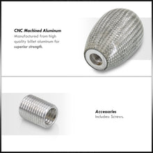 Load image into Gallery viewer, Universal 5 Speed M10x1.5 Type-R Style Shift Knob Silver Carbon Fiber with Red Lettering