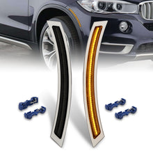 Load image into Gallery viewer, BMW X5 F15 2014-2018 / X5 M 2015-2018 Front Bumper Amber LED Side Marker Reflector Lights Smoke Len