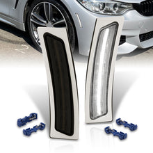 Load image into Gallery viewer, BMW 3 Series LCI F30 F31 (Base) 2016-2019 / F30 M Sport 2012-2015 / 4 Series F32 F33 F36 2014-2020 Front Bumper White LED Side Marker Reflector Lights Smoke Len