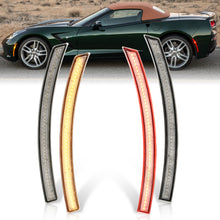 Load image into Gallery viewer, Chevrolet Corvette C7 2014-2019 4 Piece Front Amber & Rear Red LED Side Marker Lights Clear Len