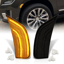 Load image into Gallery viewer, Chevrolet Escalade Suburban Tahoe 2021-2022 / GMC Yukon XL 2021-2023 Front Amber LED Side Marker Lights Smoke Len