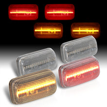 Load image into Gallery viewer, Chevrolet Silverado (Dually) 2500HD 3500HD 2015-2021 / GMC Sierra (Dually) 2500HD 3500HD 2015-2021 4 Piece Front Amber & Rear Red LED Fender Side Marker Lights Clear Len