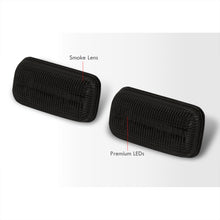 Load image into Gallery viewer, Chevrolet Silverado (Dually) 2500HD 3500HD 2015-2021 / GMC Sierra (Dually) 2500HD 3500HD 2015-2021 4 Piece Front Amber & Rear Red LED Fender Side Marker Lights Smoke Len