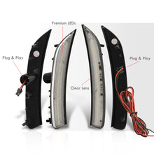 Load image into Gallery viewer, Chrysler 200 2015-2017 4 Piece Front Amber & Rear Red LED Fender Side Marker Lights Clear Len