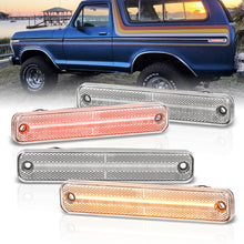 Load image into Gallery viewer, Ford Bronco 1978-1979 / F100 F150 F250 1973-1979 / E150 E350 Econoline 1975-1991 4 Piece Front Amber & Rear Red LED Side Marker Lights Clear Len