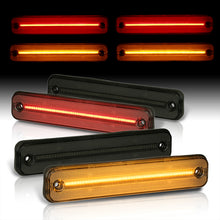 Load image into Gallery viewer, Hummer H2 2003-2009 4 Piece Front Amber & Rear Red LED Side Marker Lights Smoke Len