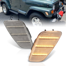 Load image into Gallery viewer, Jeep Wrangler TJ 1997-2006 Front Amber LED Side Marker Lights Clear Len