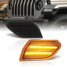 Load image into Gallery viewer, Jeep Wrangler 2018-2022 / Gladiator 2020-2022 Front Amber LED Side Marker Smoke Len