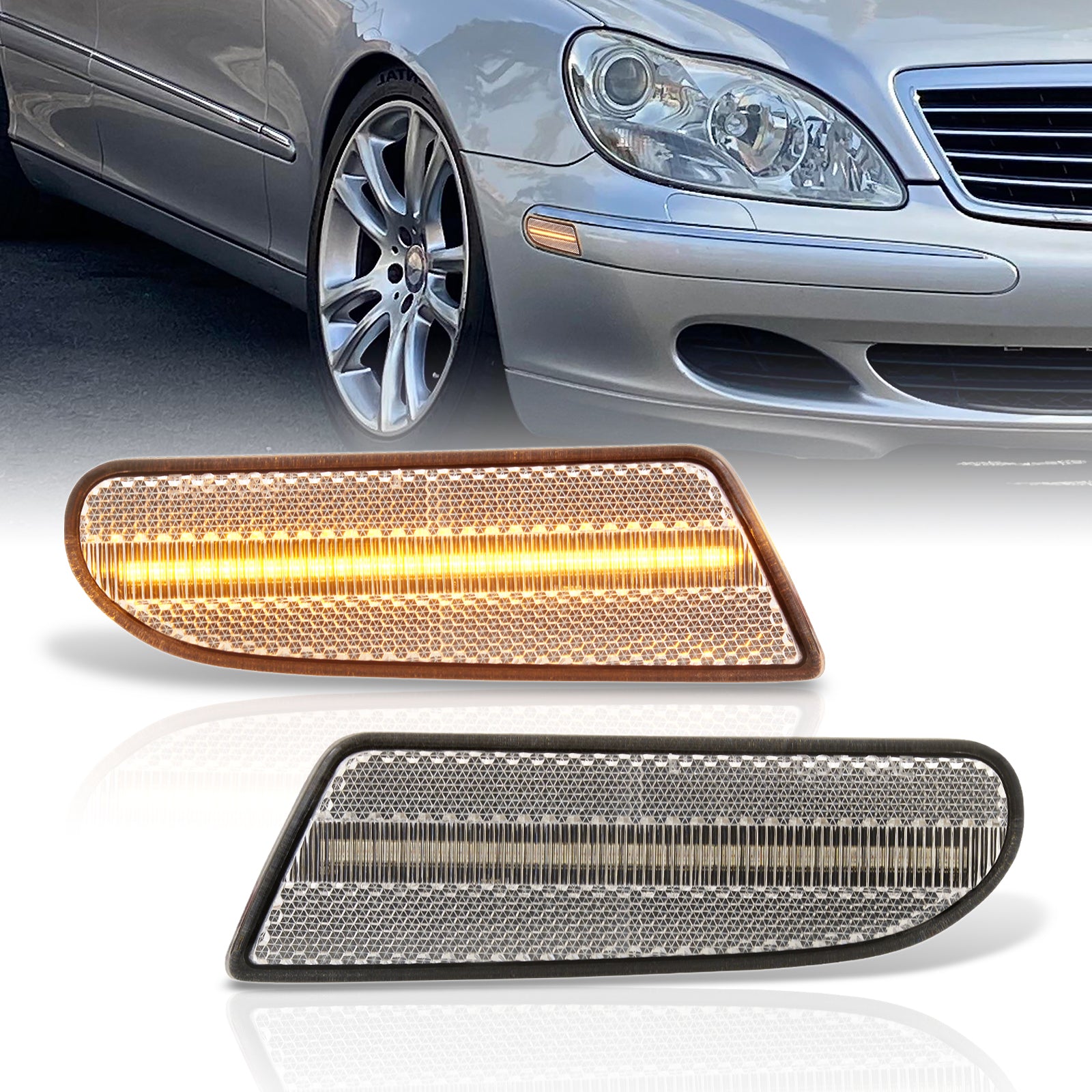 w220 Mercedes Benz S-Class W220 2000-2006 Front Amber LED Side Marker