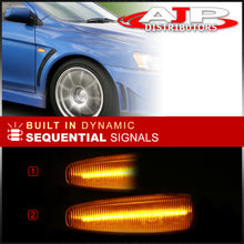 Load image into Gallery viewer, Mitsubishi Lancer X 2008-2017 / Lancer Sportback 2008-2019 / Outlander 2007-2013 / Mirage 2014-2020 Front Amber Sequential LED Side Marker Lights Clear Len