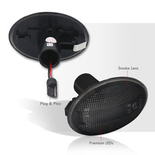 Load image into Gallery viewer, Mini Cooper Clubman R55 R56 R57 2006-2014 / Coupe R58 Roadster R59 2011-2014 Front Amber LED Side Marker Lights Smoke Len