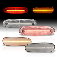 Load image into Gallery viewer, Toyota Supra MK4 1993-1998 4 Piece Front Amber & Rear Red LED Side Marker Lights Clear Len
