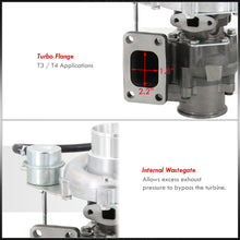 Load image into Gallery viewer, T3/T4 V-Band Oil Cooled Turbo Charger with Internal Wastegate(Dual Port Actuator) (T3 Flange Inlet/Vband Outlet/.60AR Compressor/.63AR Turbine)