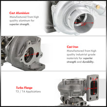Load image into Gallery viewer, T3/T4 Oil Cooled Turbo Charger (T3 Inlet Flange/5 Bolt Outlet/.49AR Compressor/.57AR Turbine)