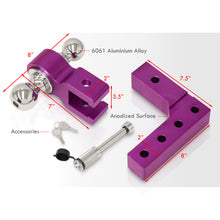 Load image into Gallery viewer, Universal 2" Adjustable Ball Tow Hitch Purple