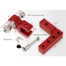 Load image into Gallery viewer, Universal 2" Adjustable Ball Tow Hitch Red
