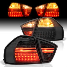 Load image into Gallery viewer, BMW 3 Series E90 4 Door 2005-2009 LED Tail Lights Chrome Housing Smoke Len