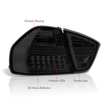 Load image into Gallery viewer, BMW 3 Series E90 4 Door 2005-2009 LED Tail Lights Chrome Housing Smoke Len