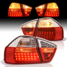 Load image into Gallery viewer, BMW 3 Series E90 4 Door 2005-2009 LED Tail Lights Chrome Housing Red Len