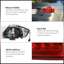 Load image into Gallery viewer, BMW 3 Series E90 4 Door 2005-2009 LED Tail Lights Chrome Housing Red Len