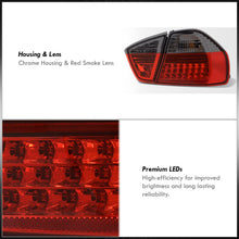 Load image into Gallery viewer, BMW 3 Series E90 4 Door 2005-2009 LED Tail Lights Chrome Housing Red Smoke Len
