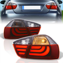 Load image into Gallery viewer, BMW 3 Series E90 4 Door 2005-2009 LED Bar Tail Lights Chrome Housing Red Len White Tube