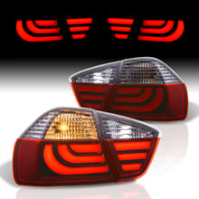 Load image into Gallery viewer, BMW 3 Series E90 4 Door 2005-2009 LED Bar Tail Lights Chrome Housing Red Len White Tube