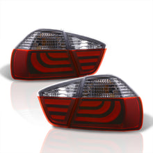 Load image into Gallery viewer, BMW 3 Series E90 4 Door 2005-2009 LED Bar Tail Lights Chrome Housing Red Len White Tube