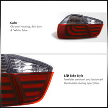 Load image into Gallery viewer, BMW 3 Series E90 4 Door 2005-2009 LED Bar Tail Lights Chrome Housing Red Len White Tube