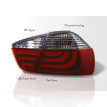 Load image into Gallery viewer, BMW 3 Series E90 4 Door 2005-2009 LED Bar Tail Lights Chrome Housing Red Len White Tube