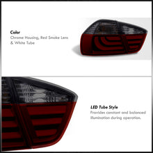 Load image into Gallery viewer, BMW 3 Series E90 4 Door 2005-2009 LED Bar Tail Lights Chrome Housing Red Smoke Len White Tube