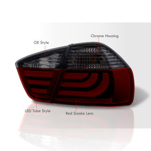 Load image into Gallery viewer, BMW 3 Series E90 4 Door 2005-2009 LED Bar Tail Lights Chrome Housing Red Smoke Len White Tube