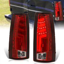 Load image into Gallery viewer, Chevrolet C/K 1988-1999 / Suburban 1992-1999 / Tahoe 1995-1999 / Blazer Full Size 1992-1994 / GMC C/K 1988-1999 / Yukon 1992-1999 / Cadillac Escalade 1999-2000 LED Bar Tail Lights Chrome Housing Red Len White Tube