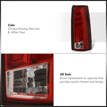 Load image into Gallery viewer, Chevrolet C/K 1988-1999 / Suburban 1992-1999 / Tahoe 1995-1999 / Blazer Full Size 1992-1994 / GMC C/K 1988-1999 / Yukon 1992-1999 / Cadillac Escalade 1999-2000 LED Bar Tail Lights Chrome Housing Red Len White Tube