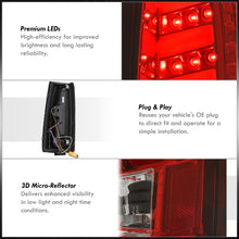 Load image into Gallery viewer, Chevrolet C/K 1988-1999 / Suburban 1992-1999 / Tahoe 1995-1999 / Blazer Full Size 1992-1994 / GMC C/K 1988-1999 / Yukon 1992-1999 / Cadillac Escalade 1999-2000 LED Bar Tail Lights Chrome Housing Red Len White Tube