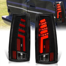 Load image into Gallery viewer, Chevrolet C/K 1988-1999 / Suburban 1992-1999 / Tahoe 1995-1999 / Blazer Full Size 1992-1994 / GMC C/K 1988-1999 / Yukon 1992-1999 / Cadillac Escalade 1999-2000 LED Bar Tail Lights Black Housing Clear Len Red Tube