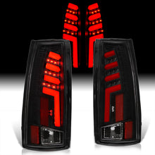 Load image into Gallery viewer, Chevrolet C/K 1988-1999 / Suburban 1992-1999 / Tahoe 1995-1999 / Blazer Full Size 1992-1994 / GMC C/K 1988-1999 / Yukon 1992-1999 / Cadillac Escalade 1999-2000 LED Bar Tail Lights Black Housing Clear Len Red Tube